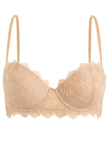 Natural strapless bra